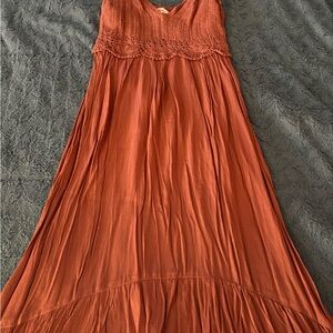 Elegant Rust Maxi Dress